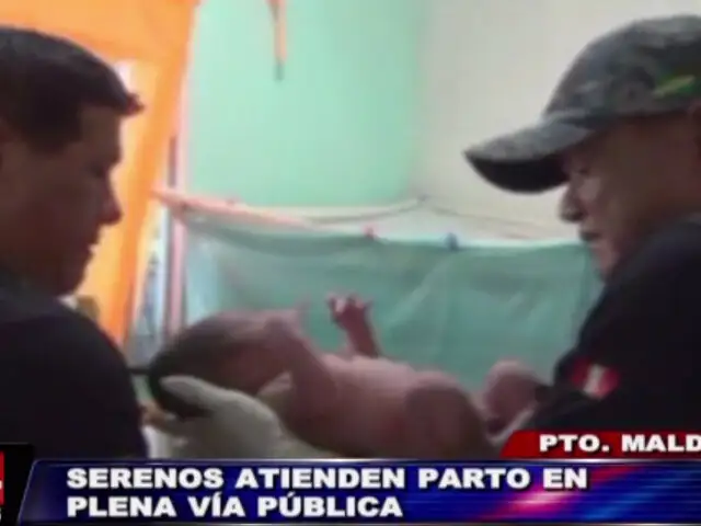 Serenos de Puerto Maldonado atendieron parto en plena vía pública