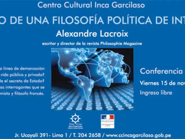Alexandre Lacroix  dicta conferencia Esbozo de una filosofía política de internet