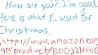 Insólita carta a Papá Noel: niño escribió el link de su pedido por Navidad
