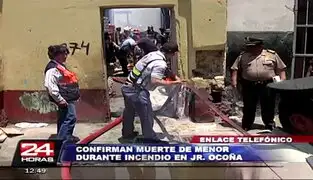Confirman muerte de niña de 6 años durante incendio en Centro de Lima