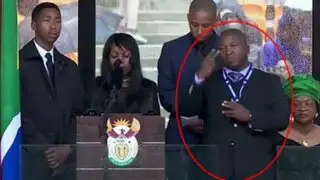 VIDEO: descubren que intérprete del funeral de Mandela era falso e inventaba signos
