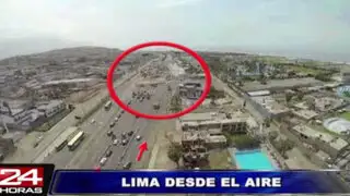 Reportero aéreo registró el intenso tráfico por obras en el sur de Lima