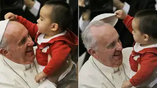 Niño le quitó el solideo al Papa Francisco, gorro que sólo se debe sacar ante Dios