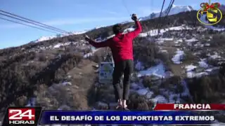 VIDEO: deportistas extremos desafían a la gravedad en Los Alpes Franceses