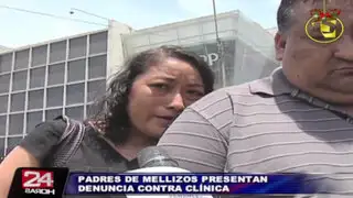 Padres de mellizos fallecidos denunciaron a clínica San Pablo ante Indecopi