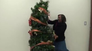 Texas: estudiante se disfrazó de árbol navideño para asustar a sus compañeros