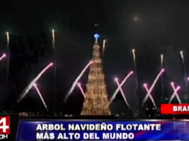 VIDEO: inauguran árbol de navidad flotante más alto del mundo en Brasil