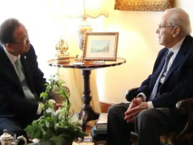 Ban Ki-Moon se reunió con Javier Pérez de Cuéllar en San Isidro