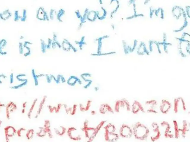 Insólita carta a Papá Noel: niño escribió el link de su pedido por Navidad
