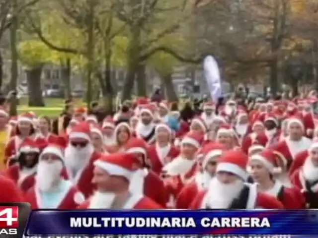 Reino Unido: miles de Santa Claus realizaron maratón para ayudar a discapacitados