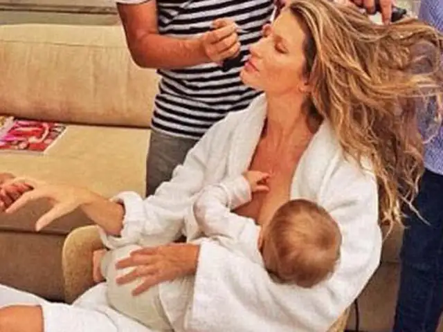 Modelo Gisele Bündchen publica fotografía dando de lactar a su hija