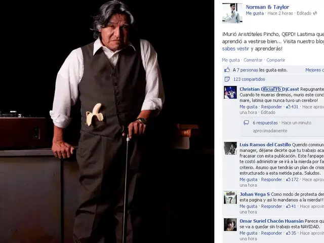Aristóteles Picho: publican insensible mensaje en Facebook tras su fallecimiento