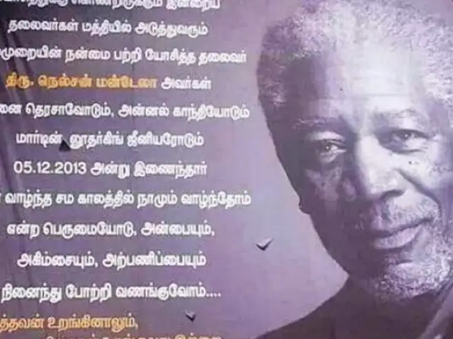 India: confunden a Morgan Freeman con Nelson Mandela en un homenaje