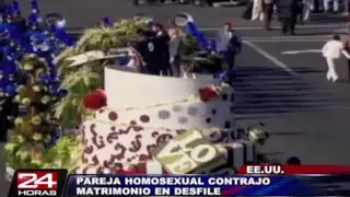 EEUU: pareja gay se dio el ‘Sí’ en pleno desfile de las Rosas