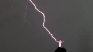 Brasil: revelan video inédito de rayo que dañó dedo del Cristo Redentor