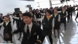 Trabajadores realizaron impresionante 'flash-mob' en aeropuerto chino