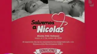 Salvemos a Nicolás: bebé que nació con extraña enfermedad necesita ayuda