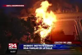 VIDEO: incendio destruyó casona antigua en el Cercado de Lima