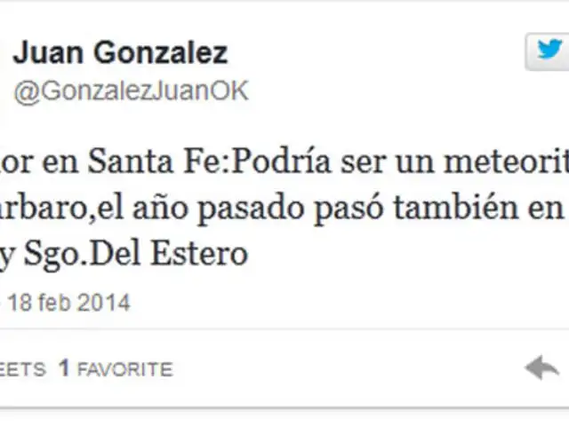 Caída de un objeto desconocido provoca fuerte temblor en Argentina