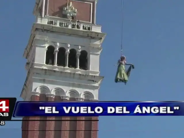 VIDEO: ‘Vuelo del ángel’ abrió el tradicional Carnaval de Venecia