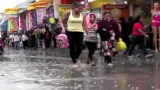 Torrencial lluvia de verano sorprendió a pobladores de Lima