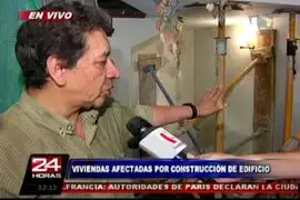 Construcción de edificio pone en peligro varias viviendas en Miraflores