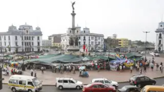 Centro de Lima: mineros informales abandonaron la Plaza Dos de Mayo