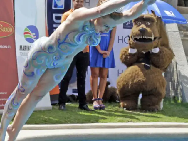 El piscinazo sin ropa de Sigrid Alegría, la reina del Festival de Viña del Mar 2014
