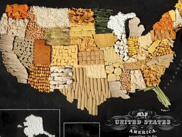 El arte de los mapas con comida: países para comérselos y chuparse los dedos