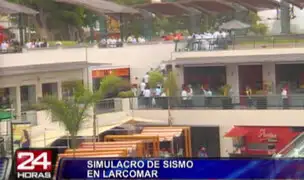 Realizan simulacro de sismo en Centro Comercial Larcomar