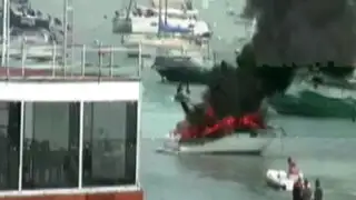 VIDEO: Yate se incendia en altamar debido a un cortocircuito