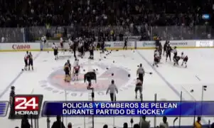 EEUU: policías y bomberos protagonizan batalla campal en partido de hockey