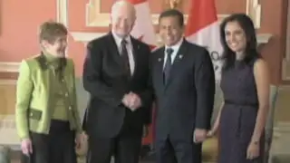 Ollanta Humala y Nadine Heredia fueron recibidos por gobernador de Canadá