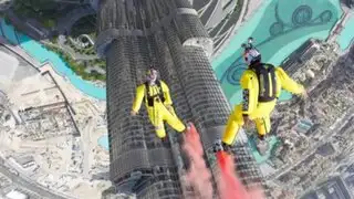 Franceses lograron récord mundial tras saltar del edificio más alto del mundo