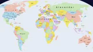 Conoce el mapa de los nombres más populares en cada país del mundo
