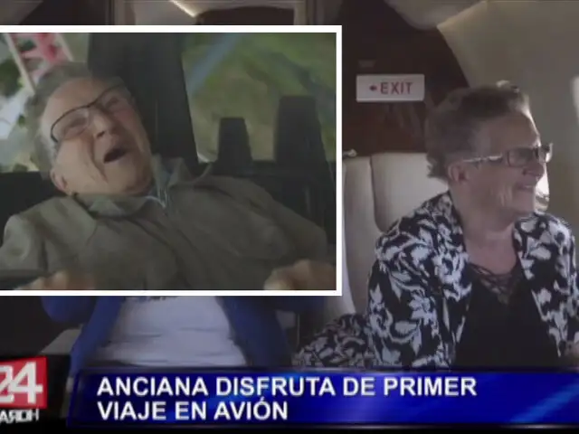 Anciana vuelve a tener otra experiencia extrema con primer viaje en avión