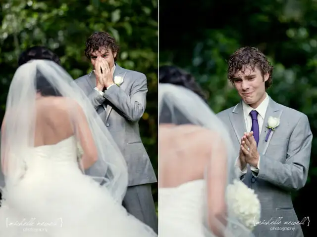 FOTOS: novios impresionados al ver a sus hermosas novias el día de sus bodas