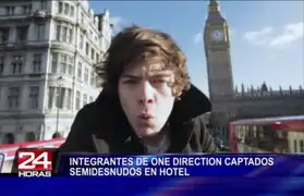 Captan a integrantes de One Direction paseando semidesnudos en hotel