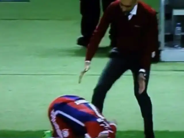 VIDEO: el ‘cariñoso’ masaje de Guardiola a Ribéry se vuelve viral