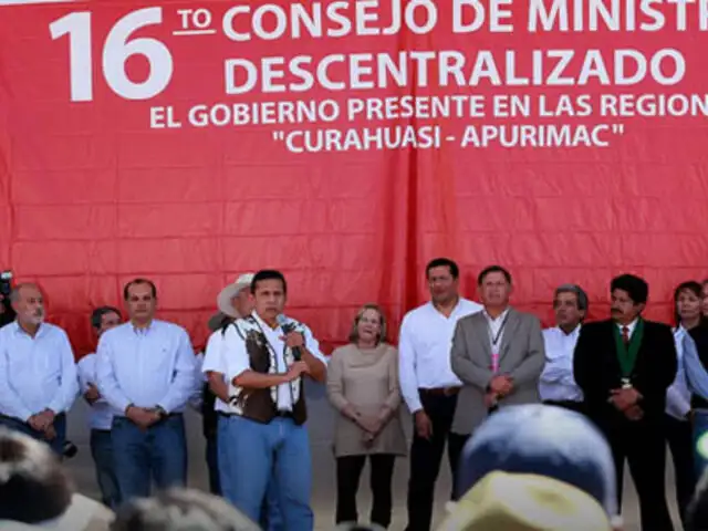 Presidente Humala anuncia inversión de S/. 3400 millones para Apurímac