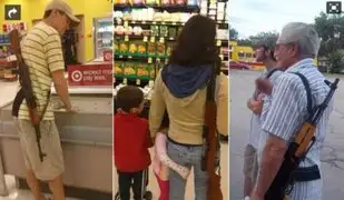 Texas: se impone la moda extrema de ir al supermercado con el fusil de asalto