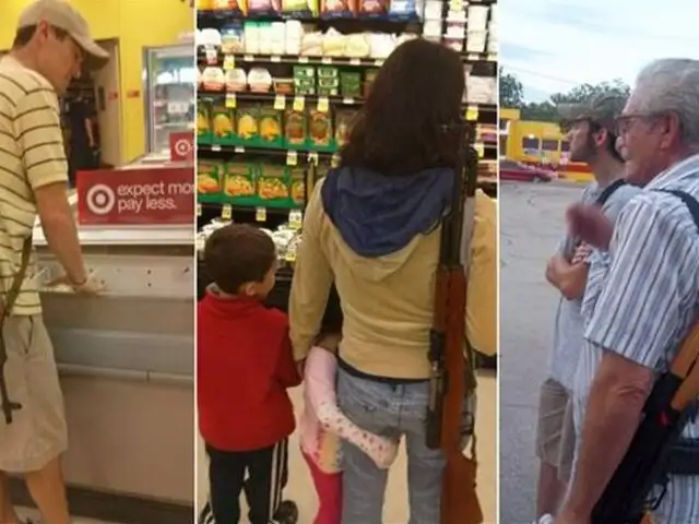 Texas: se impone la moda extrema de ir al supermercado con el fusil de asalto