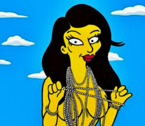 Kim Kardashian deslumbra con su belleza y derrama sensualidad en los Simpsons