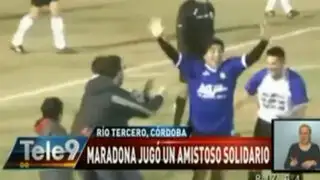 VIDEO: talento inacabable, Maradona anotó dos golazos en partido benéfico