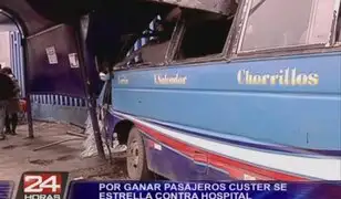 Chorrillos: custer se estrelló contra Hospital por tratar de ganar pasajeros