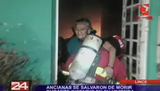 Lince: ancianas se salvan de morir durante incendio que consumió su vivienda