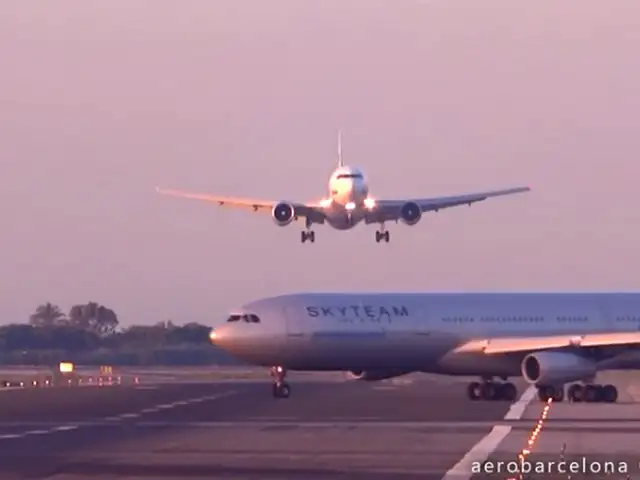 VIDEO: aviones estuvieron a punto de chocar en el aeropuerto de Barcelona