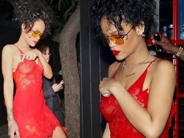 En todo su esplendor: Rihanna lució sus atributos con sensual vestido transparente