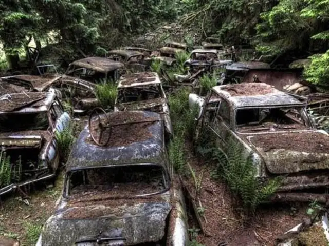 El embotellamiento de autos que quedó atrapado en un bosque hace 70 años