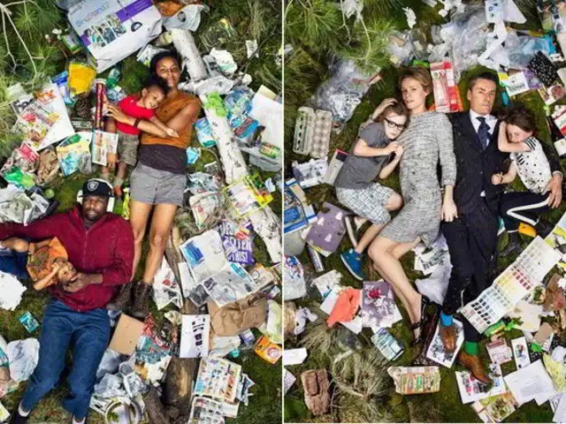 FOTOS: personas posando con la basura que producen en una semana ¿Te sumas?